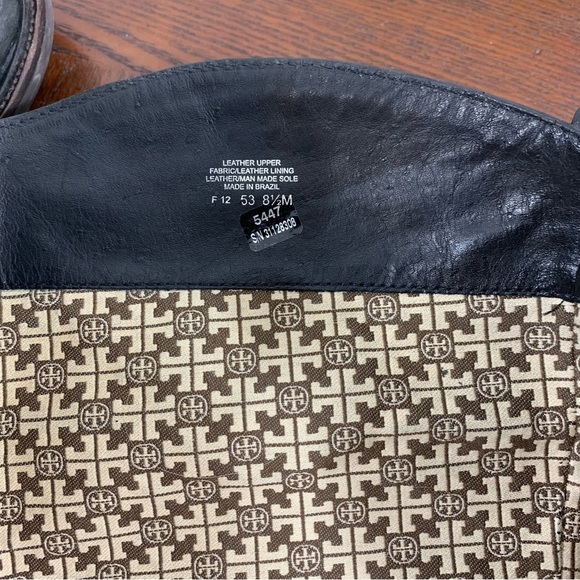 Tory Burch Alaina Leather Riding Boot Suede Trim 8.5 - Picture 11 of 13